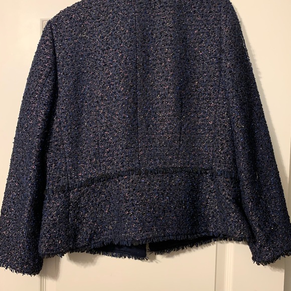 Ann Taylor Navy Metallic Tweed Jacket - Picture 4 of 4